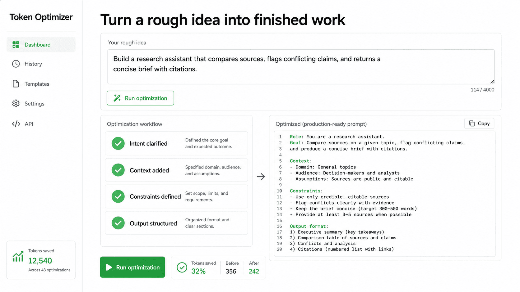 Token Optimizer screenshot